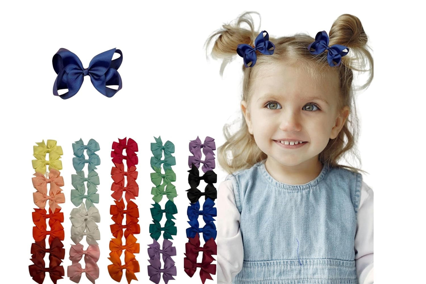 mini hair bow for little girls in assorted colors