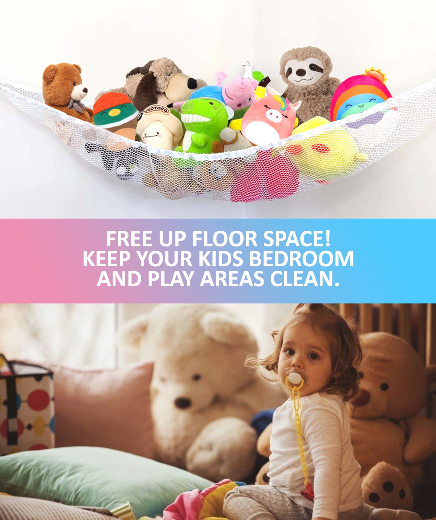 Stuffed Animals Hammock for Room Organization and Toy Storage 70 inch –  PLSBIZSHOP